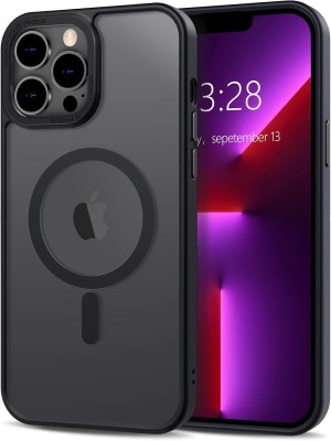 Anuck केस iPhone 13 Pro Max केस मैग्नेटिक फ़ोन केस MagSafe के साथ कम्पैटिबल, सॉफ्ट TPU बम्पर हार्ड ट्रांसलूसेंट मैट बैक स्लिम फिट शॉकप्रूफ प्रोटेक्टिव कवर पुरुषों महिलाओं लड़कियों के लिए - काला