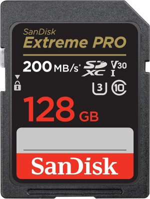 सैनडिस्क 128GB एक्सट्रीम प्रो SDXC UHS-I मेमोरी कार्ड - C10, U3, V30, 4K UHD, SD कार्ड - SDSDXXD-128G-GN4IN