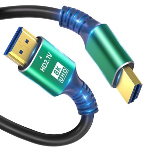 8K 4K 10K HDMI केबल 48Gbps 1.5FT/0.5M, अल्ट्रा हाई स्पीड 2.1 HDMI केबल कॉर्ड-4K@120Hz 8K@60Hz, DTS:X, HDCP 2.2 और 2.3, HDR 10 Roku TV/PS5/HDTV/Blu-ray के साथ कम्पैटिबल