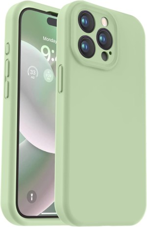 Vooii iPhone 15 Pro केस के साथ कम्पैटिबल, अपग्रेड डिफेंडर लिक्विड सिलिकॉन, [कैमरा प्रोटेक्शन] [सॉफ्ट एंटी-स्क्रैच माइक्रोफाइबर लाइनिंग] iPhone 15 Pro 6.1 इंच के लिए शॉकप्रूफ फ़ोन केस - Matcha